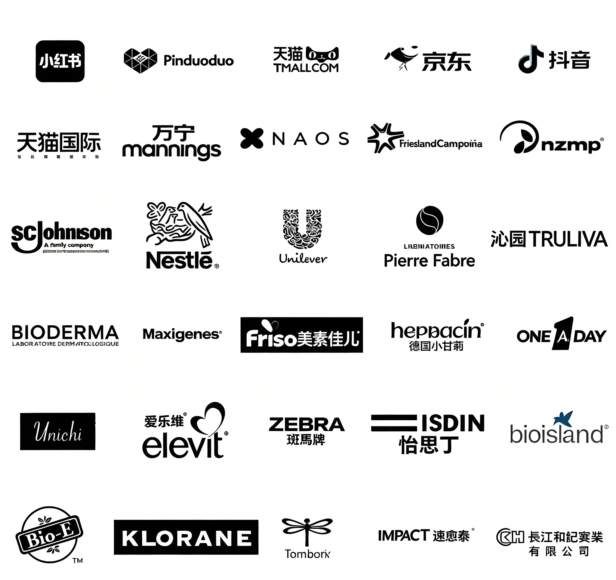 Shengjia EC partner brands wall - cross-border brand operation services